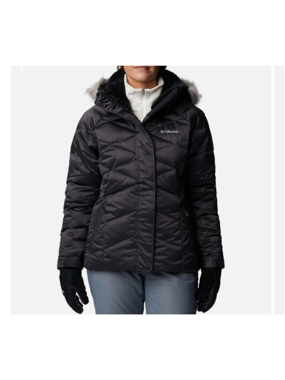 Columbia Women’s Lay D Down II Omni-Heat 550 Hooded Black Winter Jacket 3X